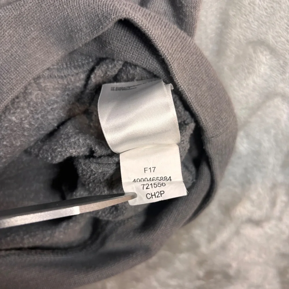 The North Face Mens Gray Graphic Logo Pullover Hoodie CH2P Small